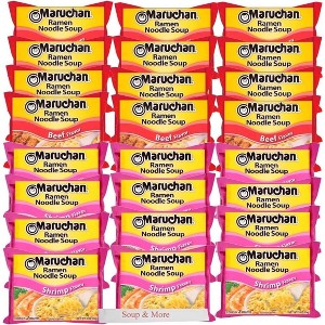 Maruchan Ramen Instant Soup Noodles 24 Count - 12 Shrimp Flavor & 12 Beef - 1 of 1