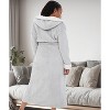 ADR Women's Robe Plush Fleece with Hood, Full Length Hooded Bathrobe Woman - 3 of 4