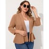 Whizmax Women Plus Size Casual Blazer Open Front Long Sleeve Work Office Cardigan Jackets,dark khaki,4XL - 4 of 4