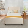 Twin/Queen/King Size Platform Bed Frame with Upholstered Headboard, Teddy Velvet, Ivory White - ModernLuxe - 2 of 4