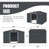 Patti 8x10ft Large Metal Outdoor Storage Shed, Storage House with Sliding Doors and Air Vent, Outdoor Furniture - Maison Boucle - 3 of 4