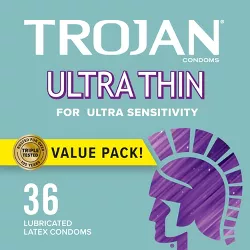 Trojan Ultra Thin Lubricated Condoms - 36ct