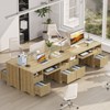 Bestier 59''Executive Office Desk with File&Storage  Drawers，Computer Desk with Keyboard Tray, Office Desks with Cable Management&2 Open Compartments - 4 of 4