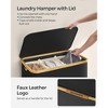 SONGMICS Laundry Hamper with Lid 3-Section Large Laundry Basket Removable Mesh Liner Bamboo Handles Collapsible - 4 of 4