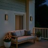 ALOADECOR H15" Matte Black Integrated LED a Wall Sconce with Acrylic Shade Modern Outdoor Wall Light with Dusk to Dawn Sensor for Garage (2 Pack) - 2 of 4