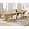 Homhougo 71" Large Dining Table for 6 to 8 People, Modern Dinner Table with Unique Wooden Legs, Rectangle Dining Table for Kitchen Oak - 3 of 4