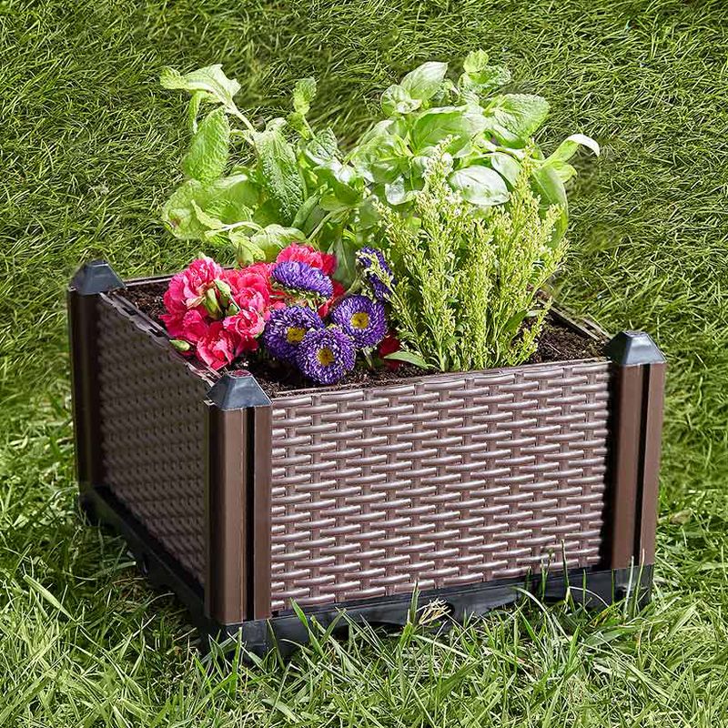 The Lakeside Collection 12" Raised Plastic Planter, 3 of 4