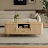 ORRD Mid-Century Modern Coffee Table with Tambour Doors - Walnut 6-Compartment Storage Table for Living Room - 2 of 4