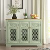 Festivo 45" Vintage Storage Accent Buffet Sideboard Cabinet Green - 3 of 4