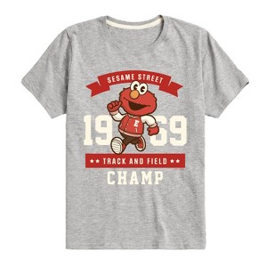 Boys' - Sesame Street - Elmo Track And Field Champ Short Sleeve Graphic T-Shirt - 1 of 4