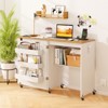 Tangkula Sewing Machine Table with Charging Station Folding Sewing Cabinet w/Lockable Casters - 3 of 4