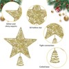 Aoibox Christmas Tree Topper Gold Glitter Hollow Star 5 Point Mini Treetop Ornament Rose Gold Decoration 1 Piece 20x22cm - 3 of 4