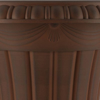 Brown Recycled Plastic Outdoor Urn Planter Set