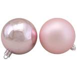 Northlight 60ct Blush Pink Shiny and Matte Shatterproof Christmas Ball Ornaments 2.5" (60mm)