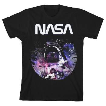 Boys Astronaut And Planet T-shirt Tee Top Short Sleeves Crew Neck