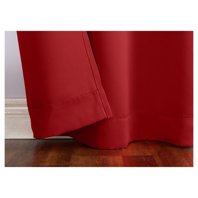 Red Blackout Rod Pocket Energy Saving Curtain Panel