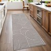Modern Machine Washable Abstract Area Rug Non Slip Non Shedding Soft Striped Floor Cover Low Pile Foldable Accent Indoor Rug for Living Room Bedroom - 2 of 4