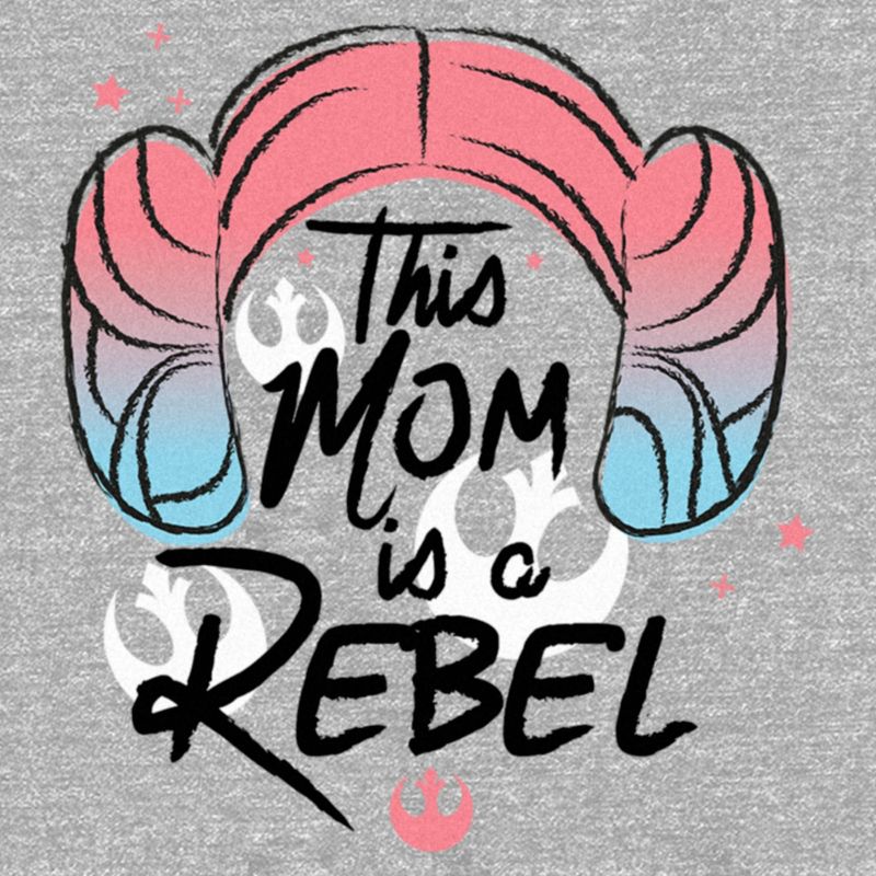 Junior's Women Star Wars Mother's Day Leia Rebel Mom T-Shirt, 2 of 5
