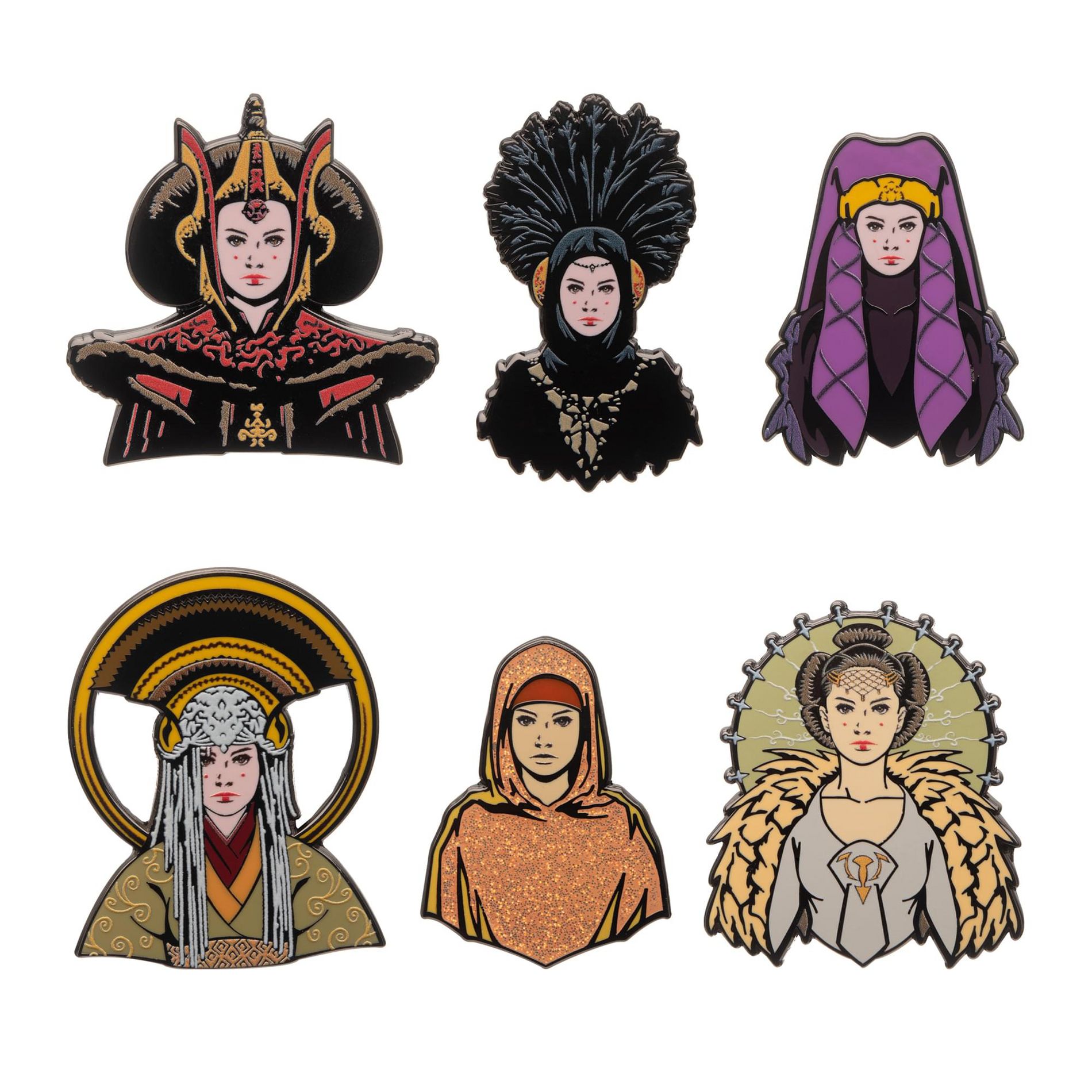 SalesOne LLC Star Wars: The Phantom Menace Queen Amidala 6-Pin Set | SDCC 2024 Exclusive
