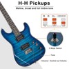 Karl Home GST Electric Guitar HH Pickup Tiger Stripe w/20W Amplifier Blue - 3 of 4