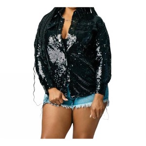 Women's Long Sleeve Sequin Top - RIVIR - 1 of 2