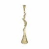 Modern Aluminum and Suar Wood Taper Holder with Abstract Sculptural Form and Mixed Metal Design for Contemporary Decorative Accents - 3 of 4