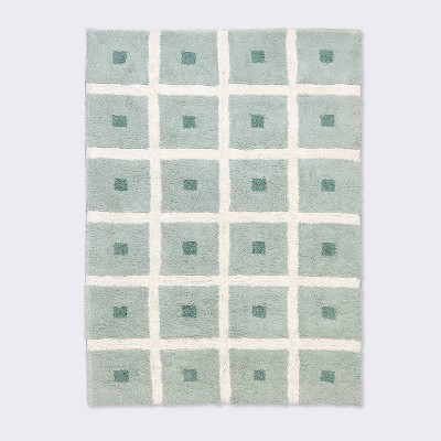 4'x6' Tufted Grid Area Rug - Green - Cloud Island™