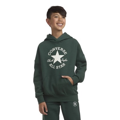 Converse Boys Checkered Patch Pullover Sweatshirt Green 4