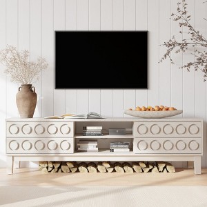 CAVINAS Modern Mid-Century TV Stand for 75" TVs, 70" Media Console with 4 Drawers & Open Shelves,Entertainment Center for Living Room - 1 of 4