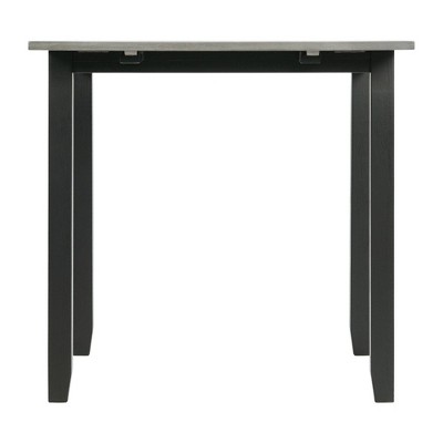 Gray and Black Drop Leaf Dining Table Set with Upholstered Chairs