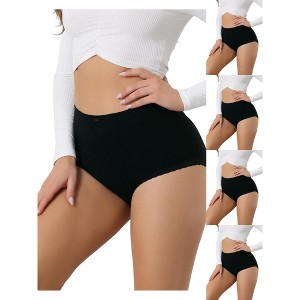 Allegra K Women's Breathable Soft High Waist Stretch Comfortable Tummy Control Briefs Multicolored - 1 of 4