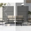 DSVIMOY Privacy Screens, Freestanding Outdoor Indoor Privacy Screen, Semi-Circular Shape Decorative Privacy Screen, Black, 48.31"*15.75"*70.75" - 2 of 4