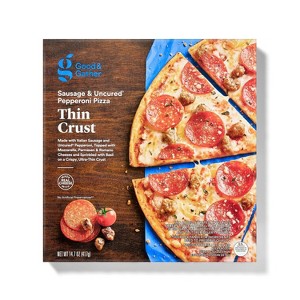 Thin Crust Uncured Pepperoni and Sausage Frozen Pizza - 15.7oz - Good & Gather™ - 1 of 3