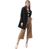 INSPIRE CHIC Women's Notched Lapel Double Breasted Raglan Sleeve Winter Coat - 3 of 4