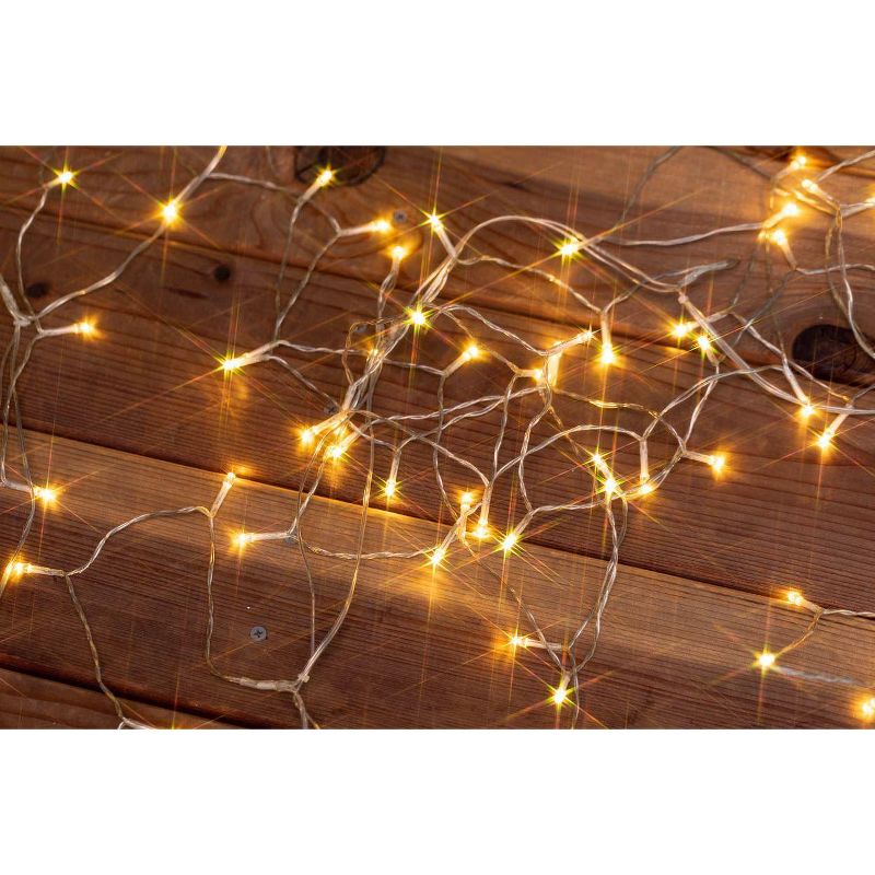 Novelty Lights LED Curtain Lights 300 LED Warm White 8 Function Non-Connectable Clear Wire, 2 of 7