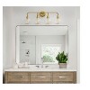KAISITE 2 - Light Black and Gold Dimmable Bathroom Vanity Light with Globe Glass Shade - 2 of 4