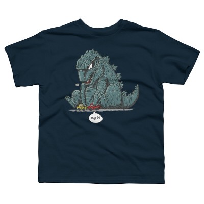 Boy's Design By Humans Little Kaiju By PopGeek T-Shirt