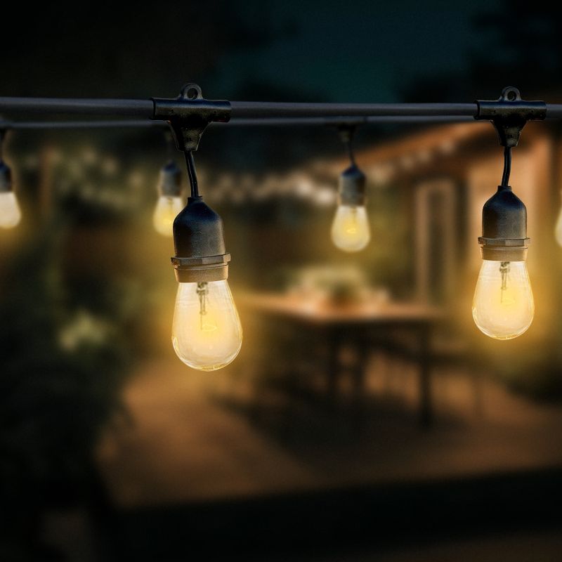 Globe 24 Feet 11 Watts S14 Dublin Incandescent Vintage String 12 Bulb Light Set, Includes Plug In, Black Cord and Bulbs for Indoor and Outdoor Use, 4 of 7