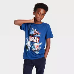 Boys' Spider-Man Flip Sequin Short Sleeve Graphic T-Shirt - Navy Blue
