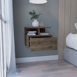 TIRAMISUBEST Floating Nightstand 12"H - Brown Mobile File Cabinet - 1 of 4