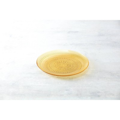 Amber Yellow Glass 13" Charger Plates Set of 4