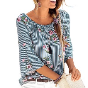 Women's Printed Off Shoulder Top - LASCANA - 1 of 4