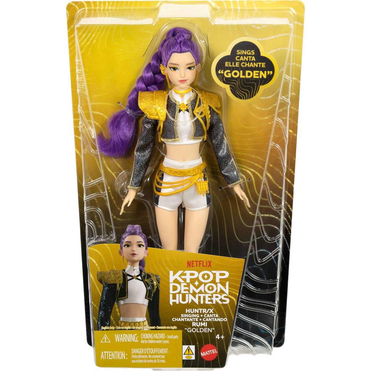 Детские куклы KPop Demon Hunters HUNTR/X Rumi Golden Singing Doll in Removable Outfit and 5 Posable Joints — фото 6