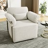 KWPZQEB 360° Swivel Sofa Chair, Modern Accent Chair Comfy Armchair with Pillows & Gold Metal Legs, Upholstered Reading Chair for Living Room - 2 of 4