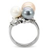Slickblue Women’s Stainless Steel Ring with Multi-Color Synthetic Pearls, Polished Finish, Elegant Style, Size 5-10 - 4 of 4