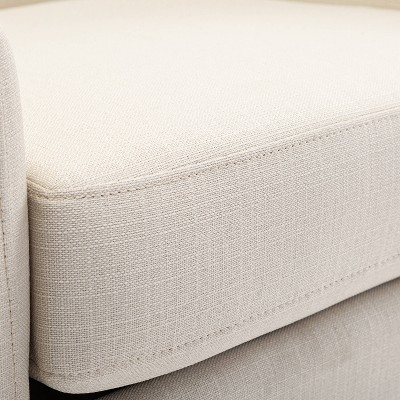 Infinity White Linen Swivel Barrel Chair with Clip Arm Design