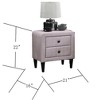Kumasinova 22" Velvet Upholstered Nightstand with Tempered Legs,Luxe Bedside Table with Sleek Design,Night Stand with Drawers for Bedroom - 3 of 4