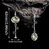 Handmade Bohemian Plum Blossom Dangle Earrings - Silver Asymmetry Drop with Green Crystal, Mother's Day Jewelry Gift - 2 of 4