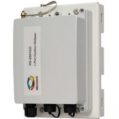 Microsemi 60W Single Port Outdoor Midspan - 12 V DC, 24 V DC Input - 55 V DC Output - 1 10/100/1000Base-T Input Port(s)