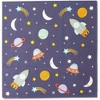Blue Panda 50 Pack Rocket Ship Napkins for Outer Space Birthday Party (Blue, 5 x 5 In) - 3 of 4
